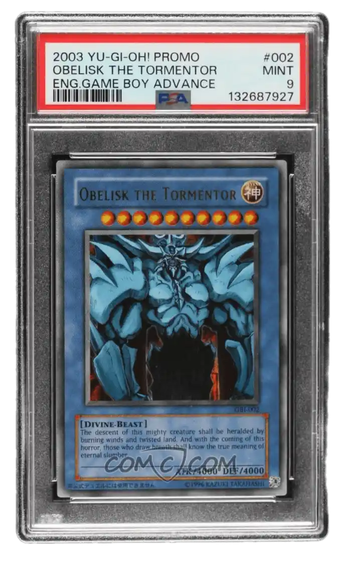 2003 Yu-Gi-Oh! Duel Monsters International: Worldwide Edition - Gameboy Advance Promos #GBI-002.1 - Ultra Rare - Obelisk the Tormentor PSA 9 MINT