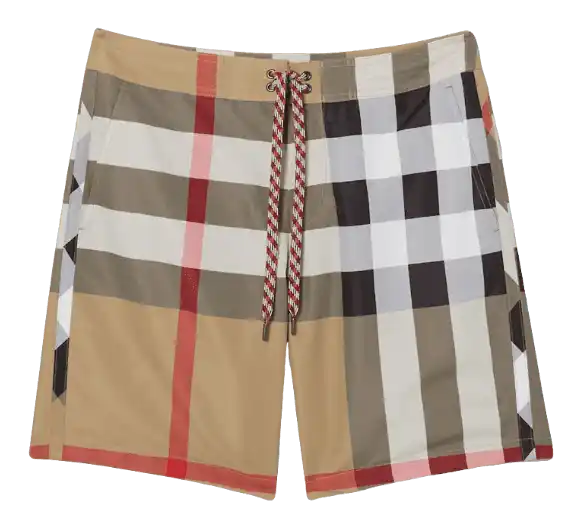 Burberry Check Swim Shorts - Archive Beige