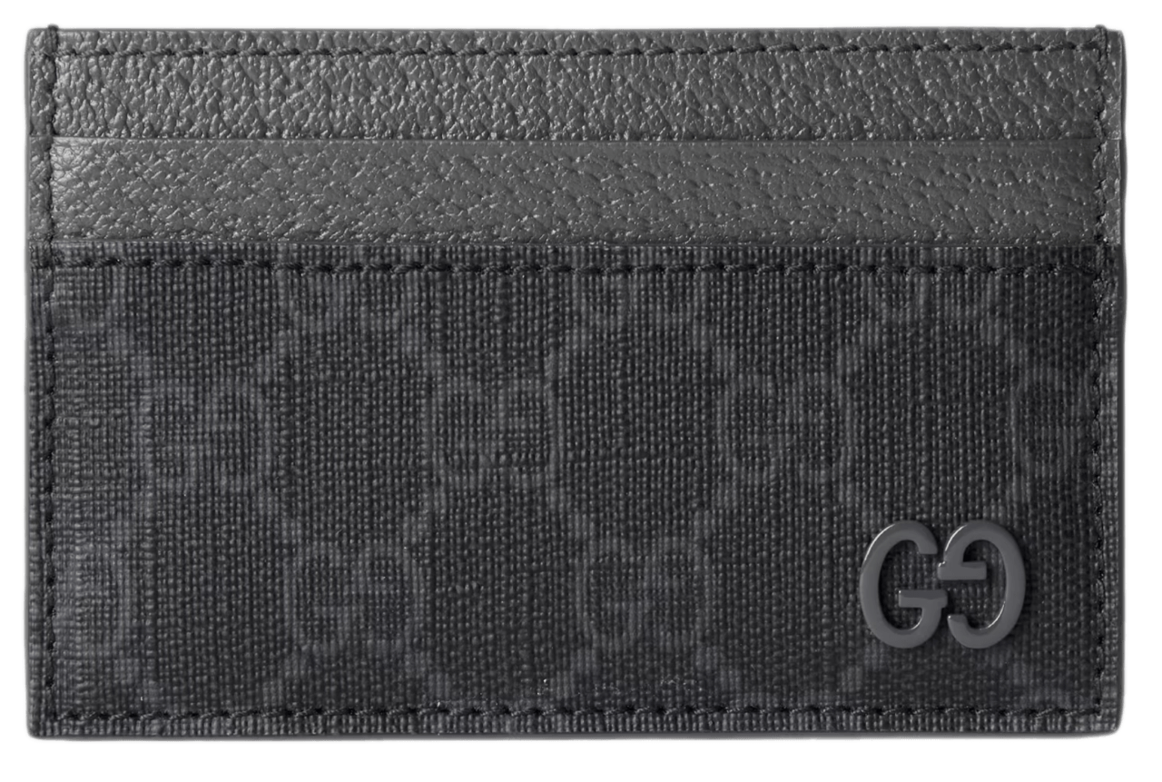 Gucci GG Card Case - Grey Trim