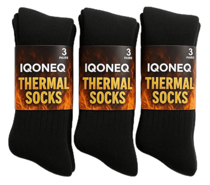 Thick Thermal Winter Socks 3 Pairs - Black