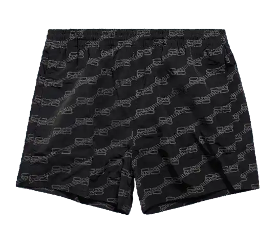 Balenciaga Men's BB Monogram Swimming Shorts - Black