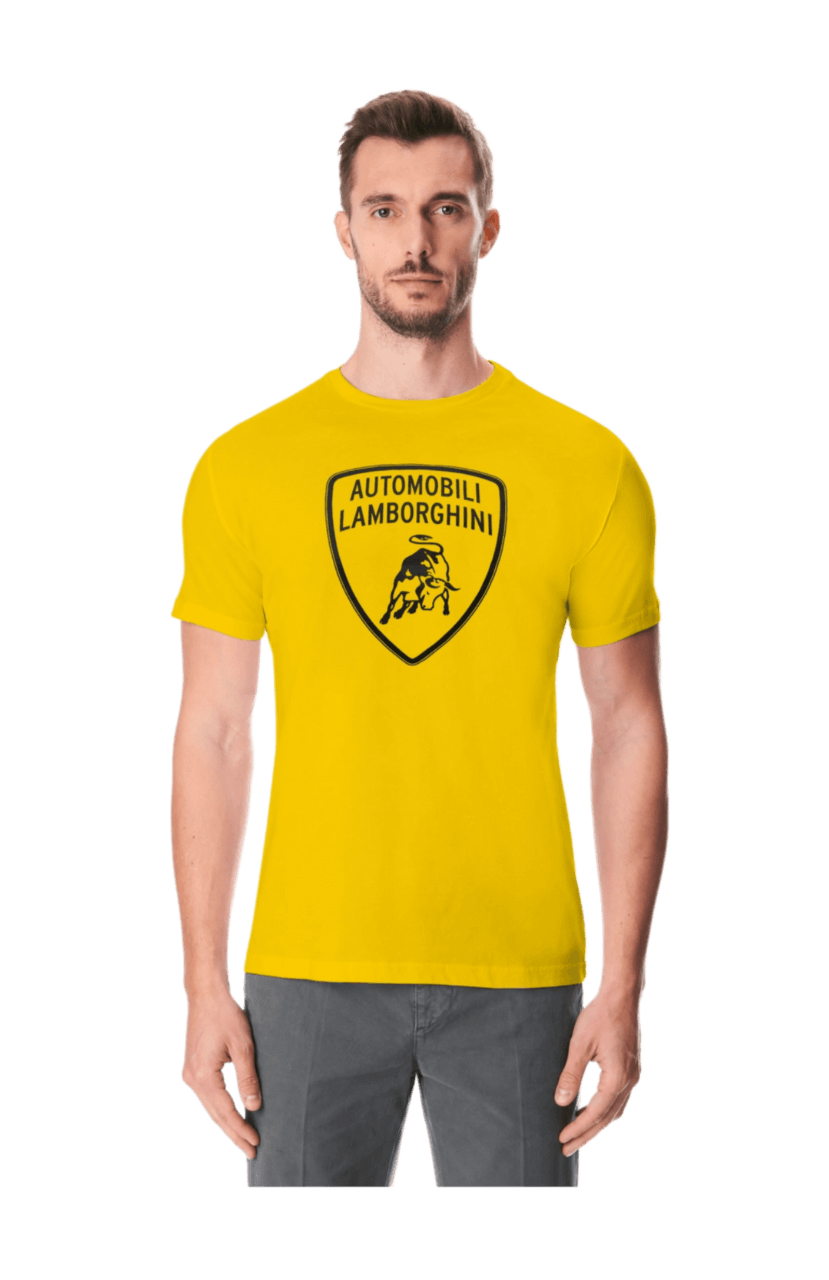 Automobili Lamborghini Iconic Big Shield Crew Neck T-shirt - Yellow