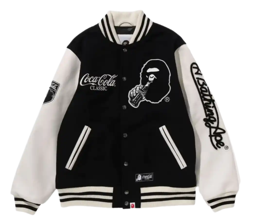 BAPE x Coca-Cola Varsity Jacket - Black