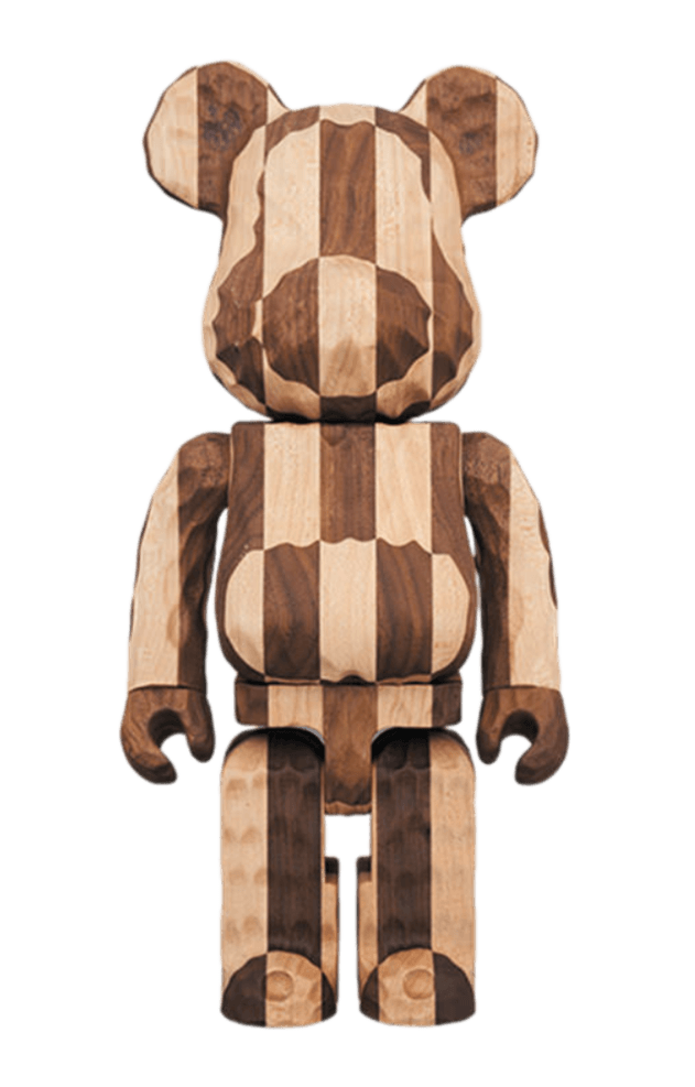 Bearbrick Karimoku Fragment Carved Wooden Longitudinal Chess 400% - Wood