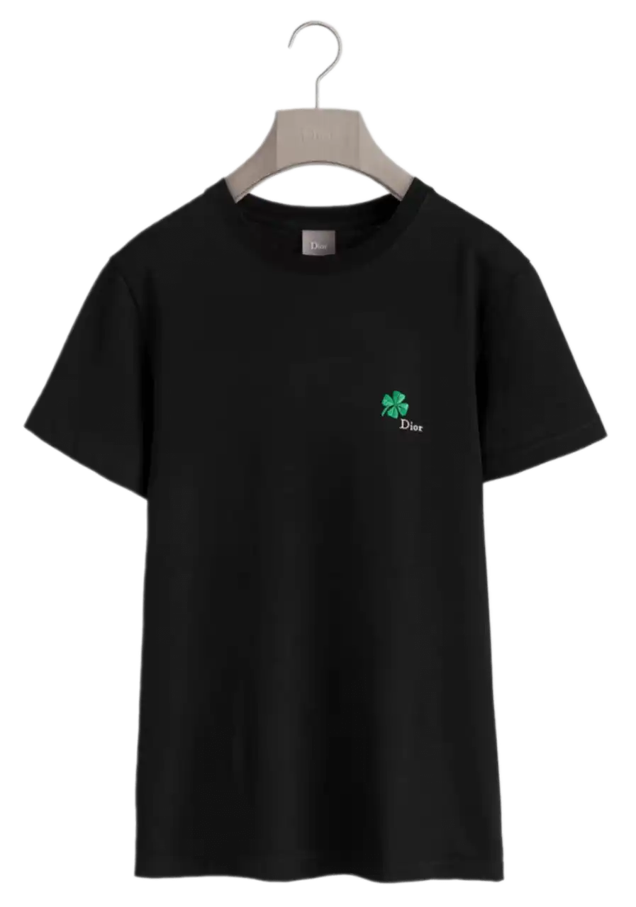 Dior Clover Embroidery T-Shirt - Black