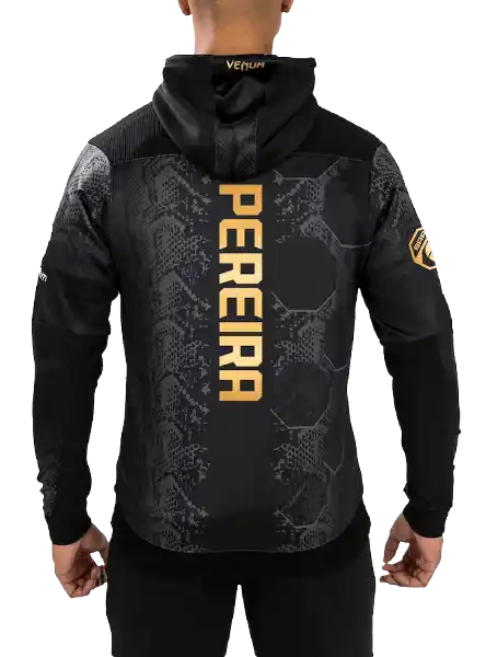 Venum Black/Gold Alex Pereira Authentic Fight Night Full-Zip Champion Walkout Hoodie
