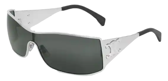 Celine Triomphe Metal Racer Sunglasses In Metal - Silver/Smoke