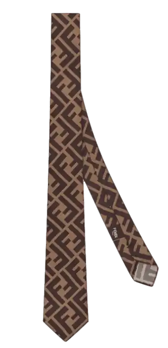 Fendi Brown Silk Necktie