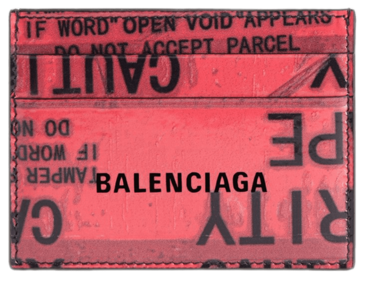 Balenciaga Tape Type Card Holder - Black/Red