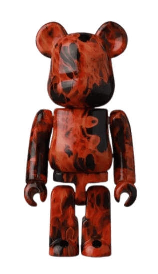 Bearbrick Series 44 Flame Pattern 100% (Opened Blind Box and Card Included)