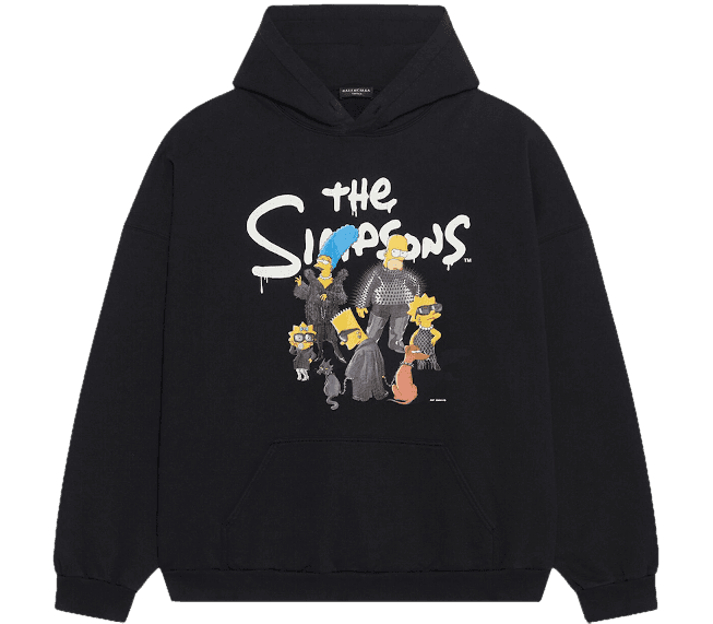 Balenciaga x The Simpsons Wide Fit Hoodie - Black