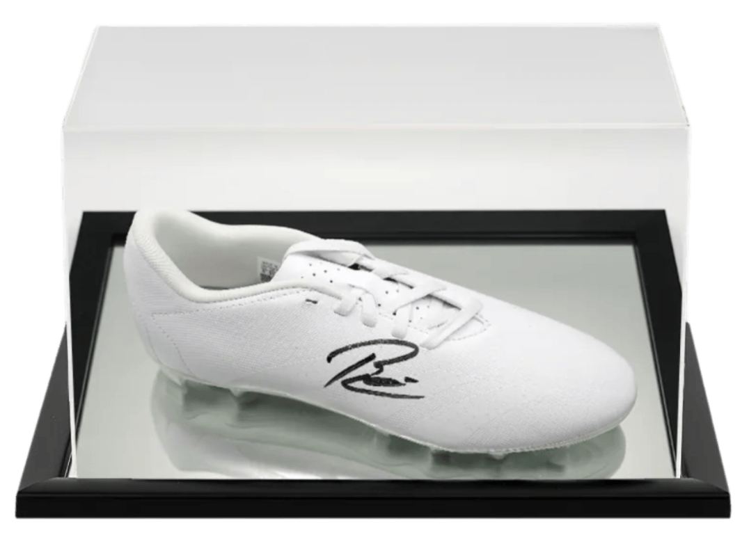 Rafael Leao Signed Adidas White Boot In Acrylic Case