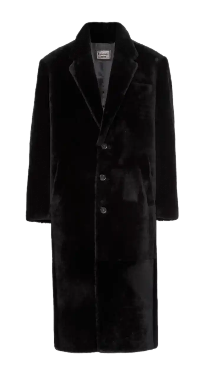 Prada Shearling Coat - Black