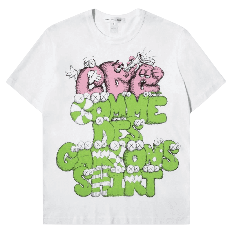 CDG Shirt x KAWS Print T-shirt - White/Green/Pink