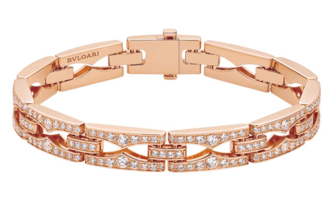 Bvlgari B.zero1 Rock ChainWith Pavé Diamonds Bracelet - Rose Gold