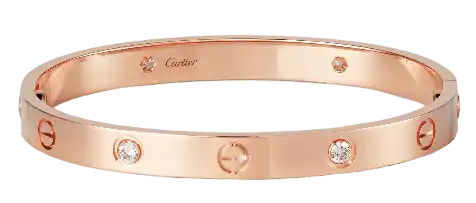 Love Bracelet, 4 Diamonds - Rose Gold