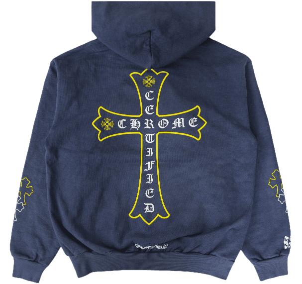 Chrome Hearts x Drake Certified Chrome Hand Dyed Hoodie - Washed Blue (Miami Exclusive)