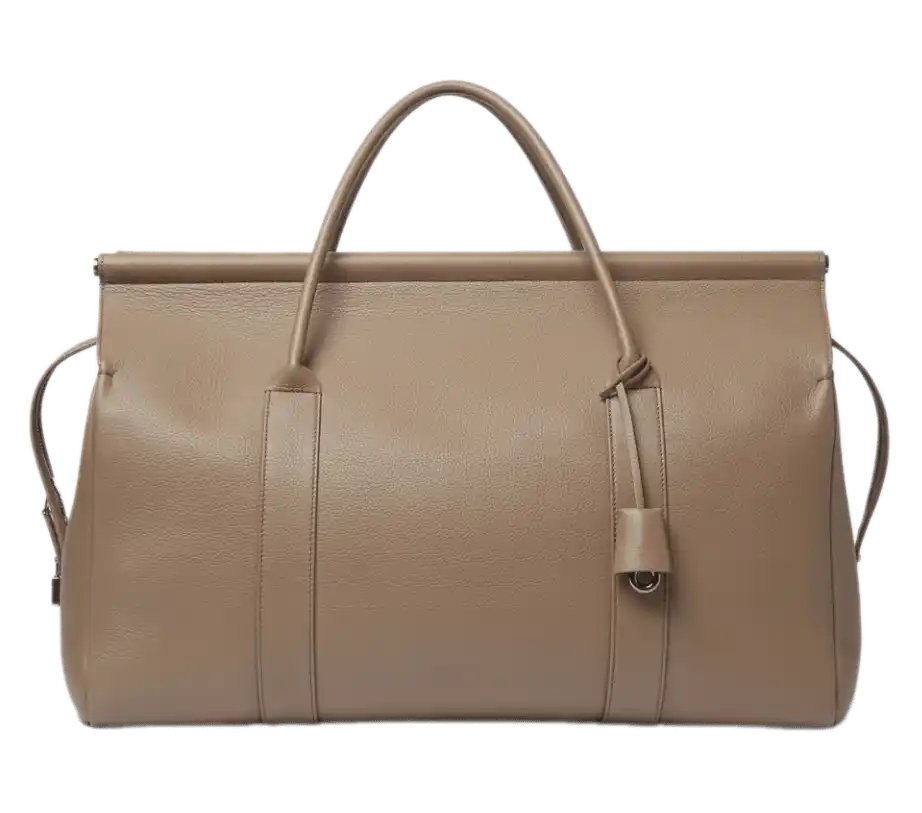 Loro Piana Calfskin Loom Weekender bag L50 - Warm Mastic/Onyx