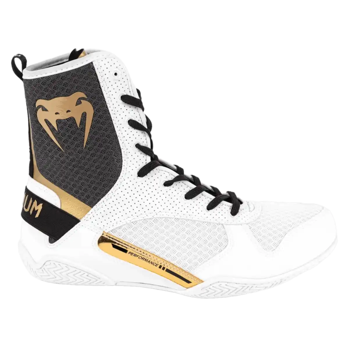 Venum Elite Boxing Shoes - White/Black/Gold