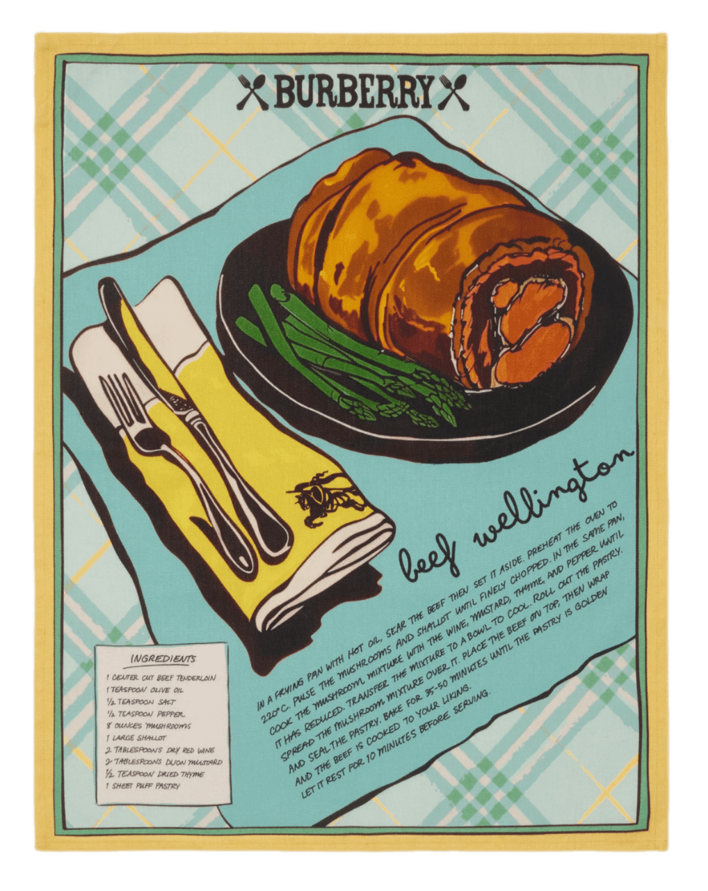 Burberry Recipe Tea Towel Set - Mint