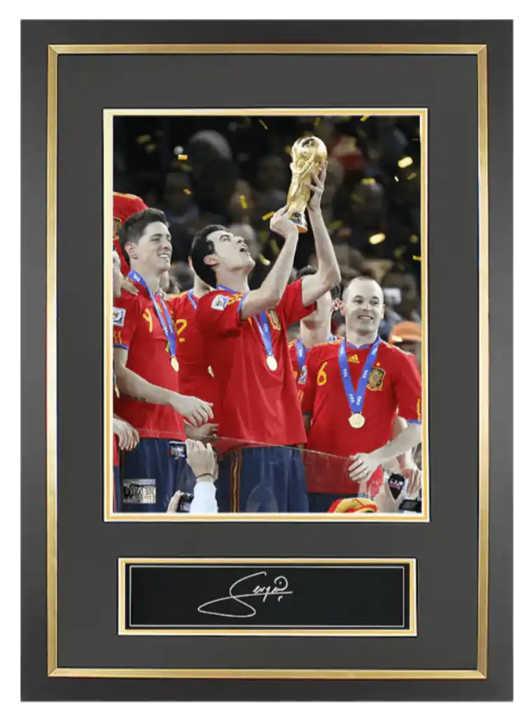 Sergio Busquets Official 2010 FIFA World Cup Autographed Plaque and Photo Frame: World Champion