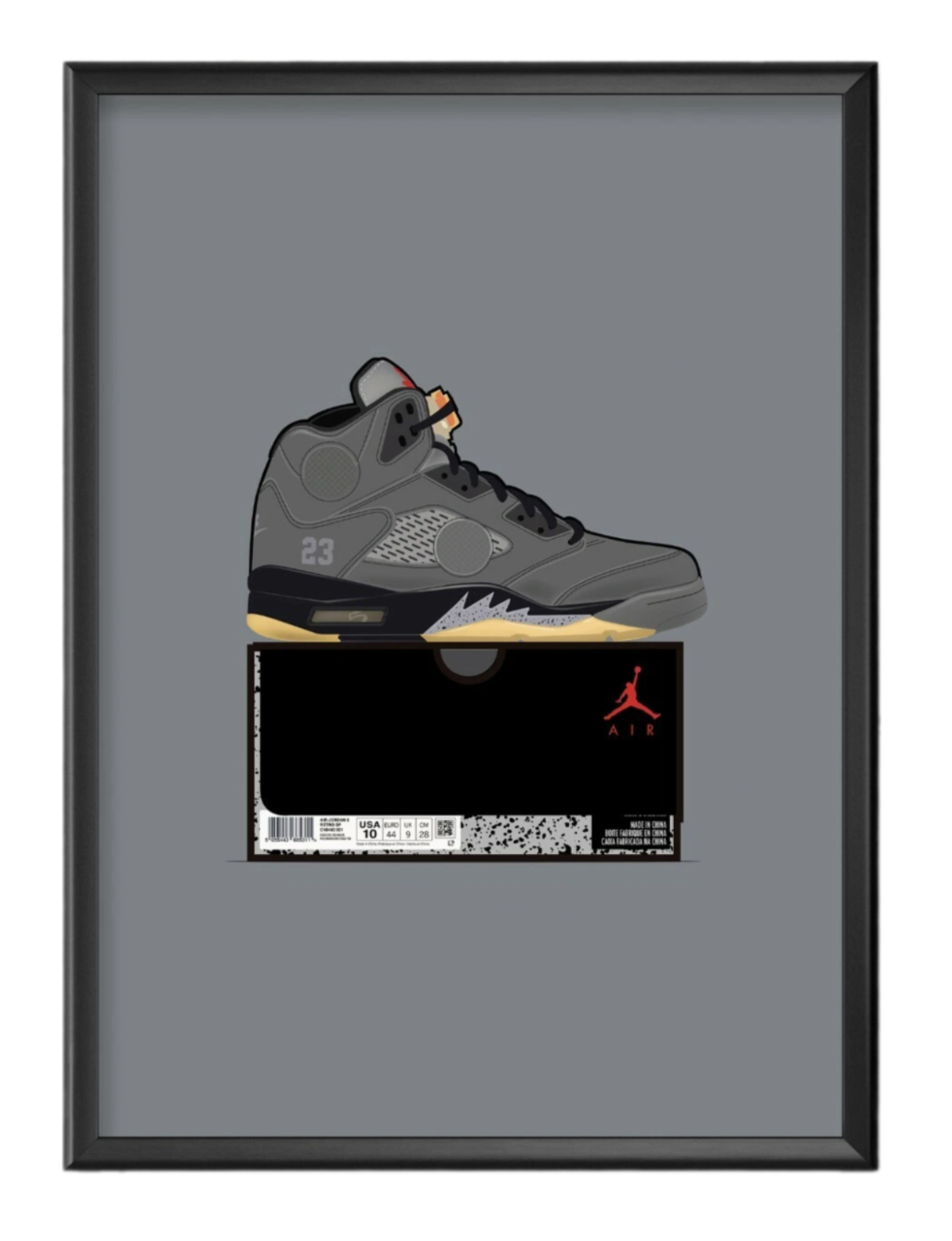 OFF WHITE Air Jordan 5 Abloh Wall Art A3