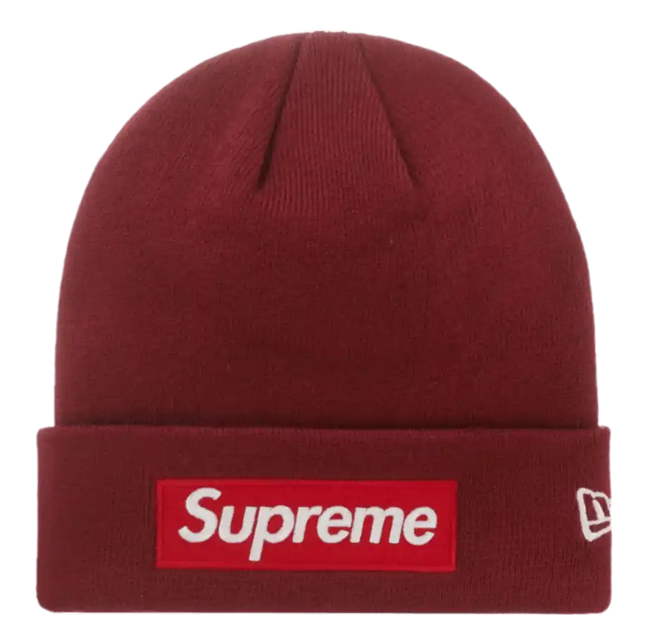 Supreme New Era Box Logo Beanie (FW22) - Cardinal