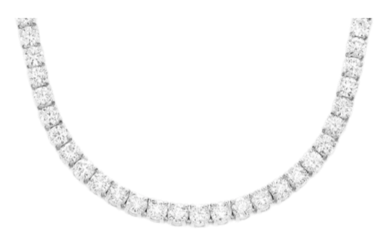 20PT Prong Set Diamond Tennis Necklace 14K Solid Gold 27.75CTW