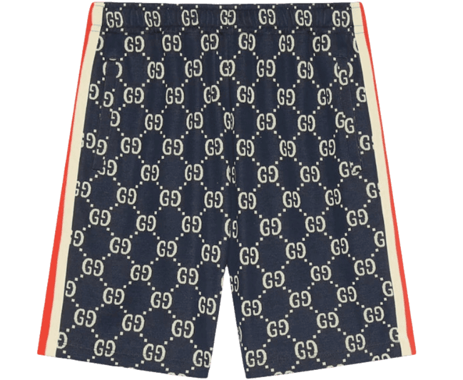 GG Jacquard Shorts - Blue and Ivory