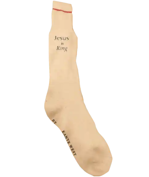 Kanye West Jesus Is King Socks - Natural