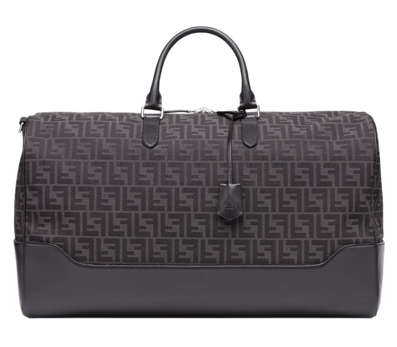 Fendi Timeless FF Jacquard Fabric Large Duffle Bag - Gray