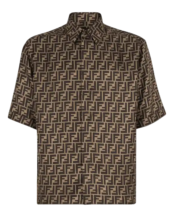 Fendi Brown Silk Shirt