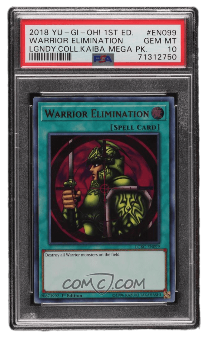 2018 Yu-Gi-Oh! - Legendary Collection Kaiba- 1st Edition #LCKC-EN099 - Ultra Rare - Warrior Elimination PSA 10 GEM MT