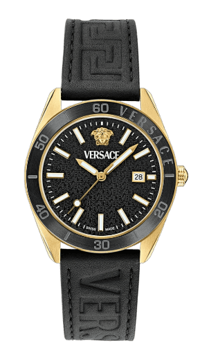 Versace V-Dome Watch - Black/Gold