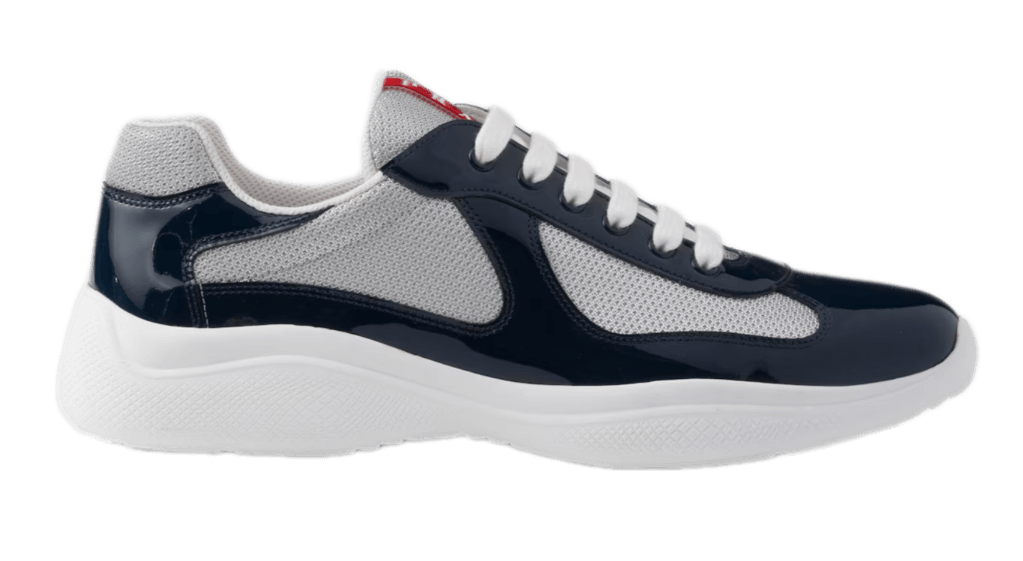 Prada Patent Leather and Technical Fabric America's Cup Sneakers - Royal Blue/Silver