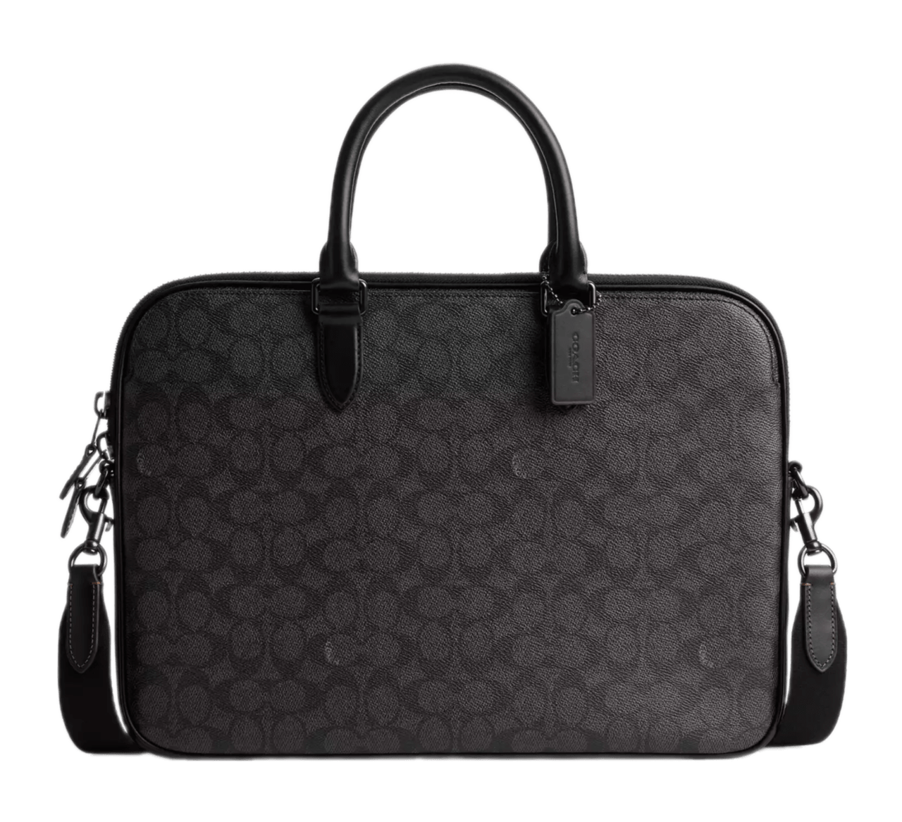 Coach Gotham Slim Briefcase In Signature Canvas - Charcoal Signature