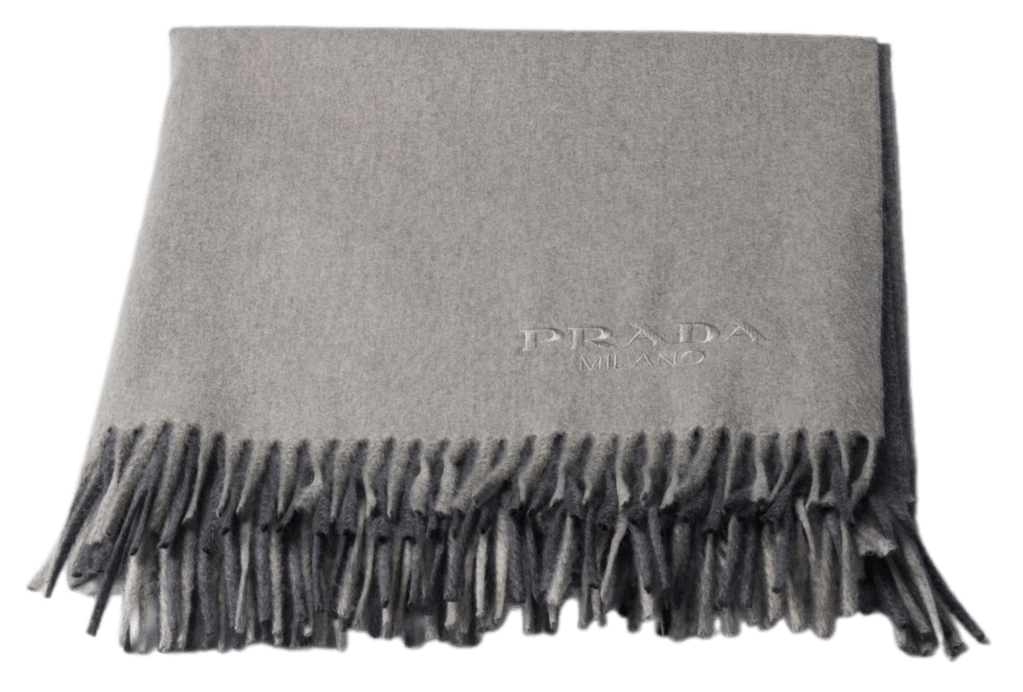Prada Two-tone Cashmere and Wool Throw - Grey