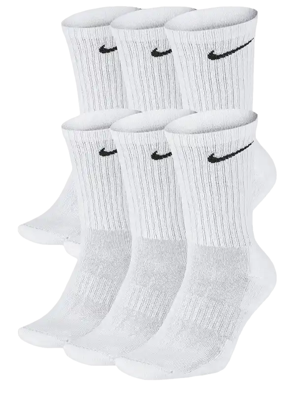 Nike Everyday Plus Cushioned Crew Socks (6 Pairs) - White