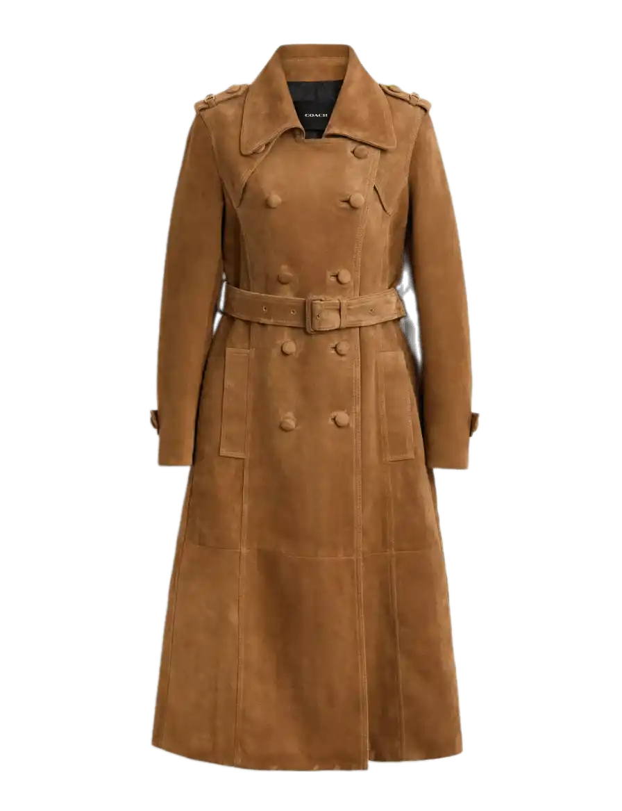 Coach Heritage C Plaque Suede Trench Coat - Cedar