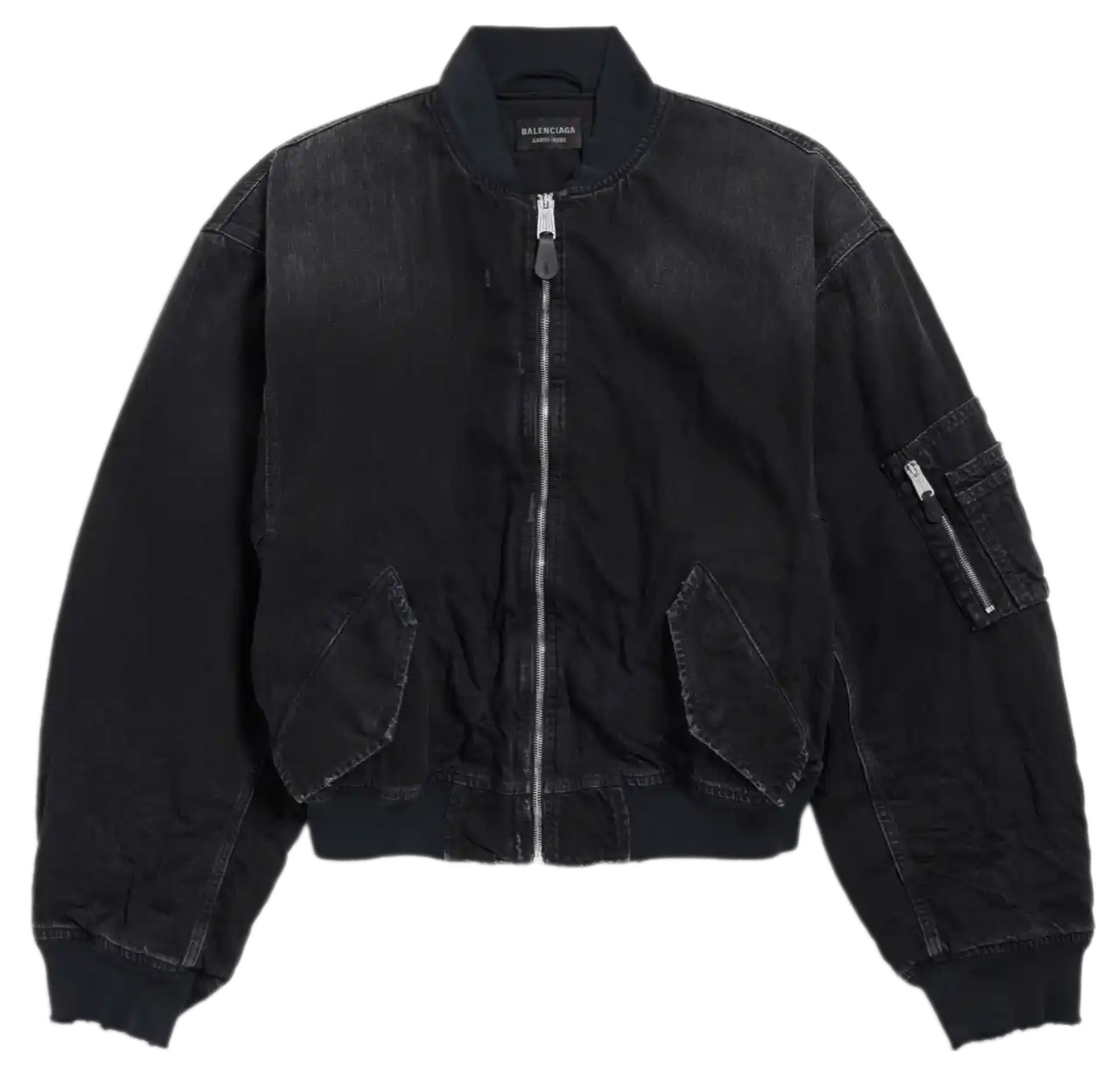 Balenciaga Standard Denim Bomber - Black