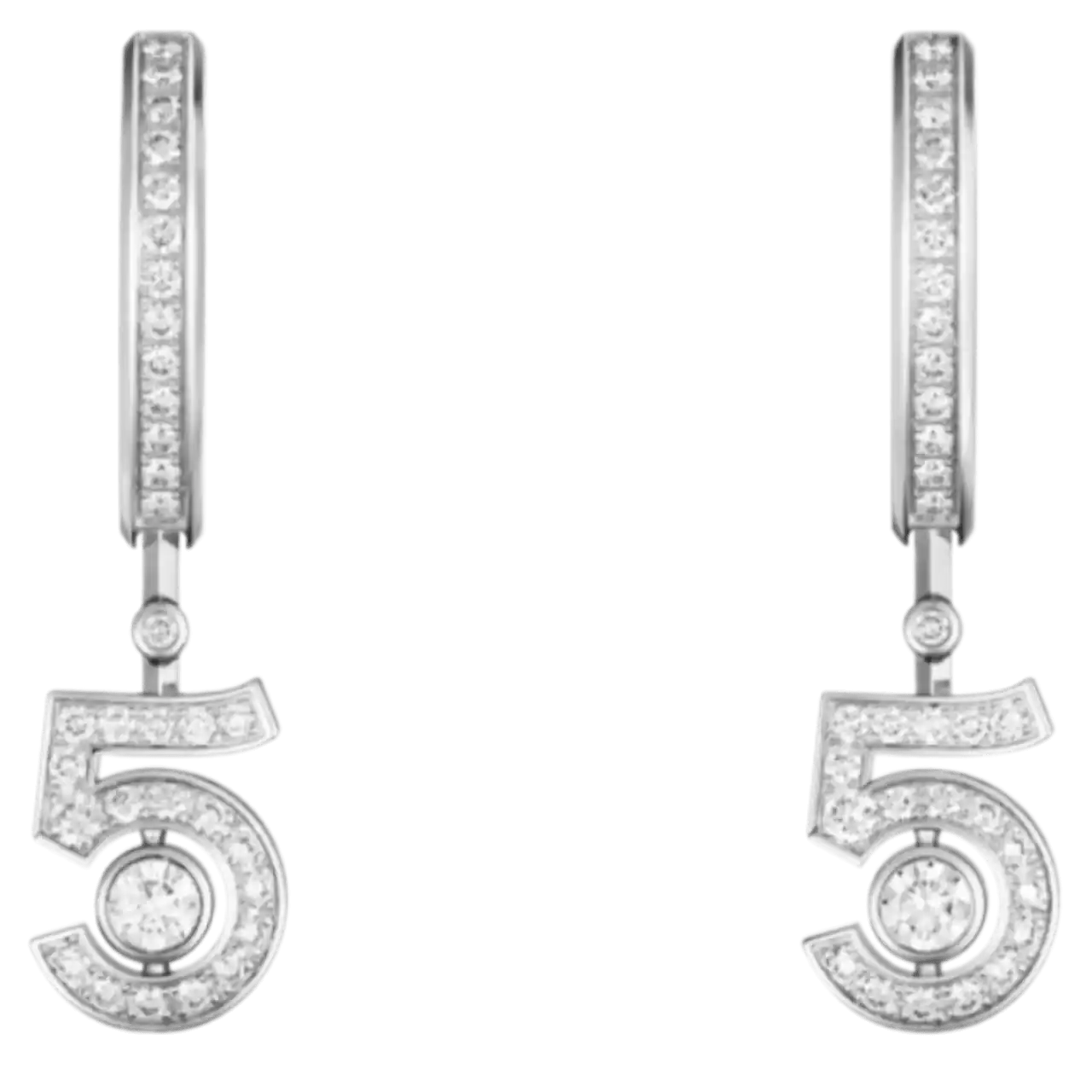 Chanel Eternal N5 Hoops - 18k White Gold, Diamonds