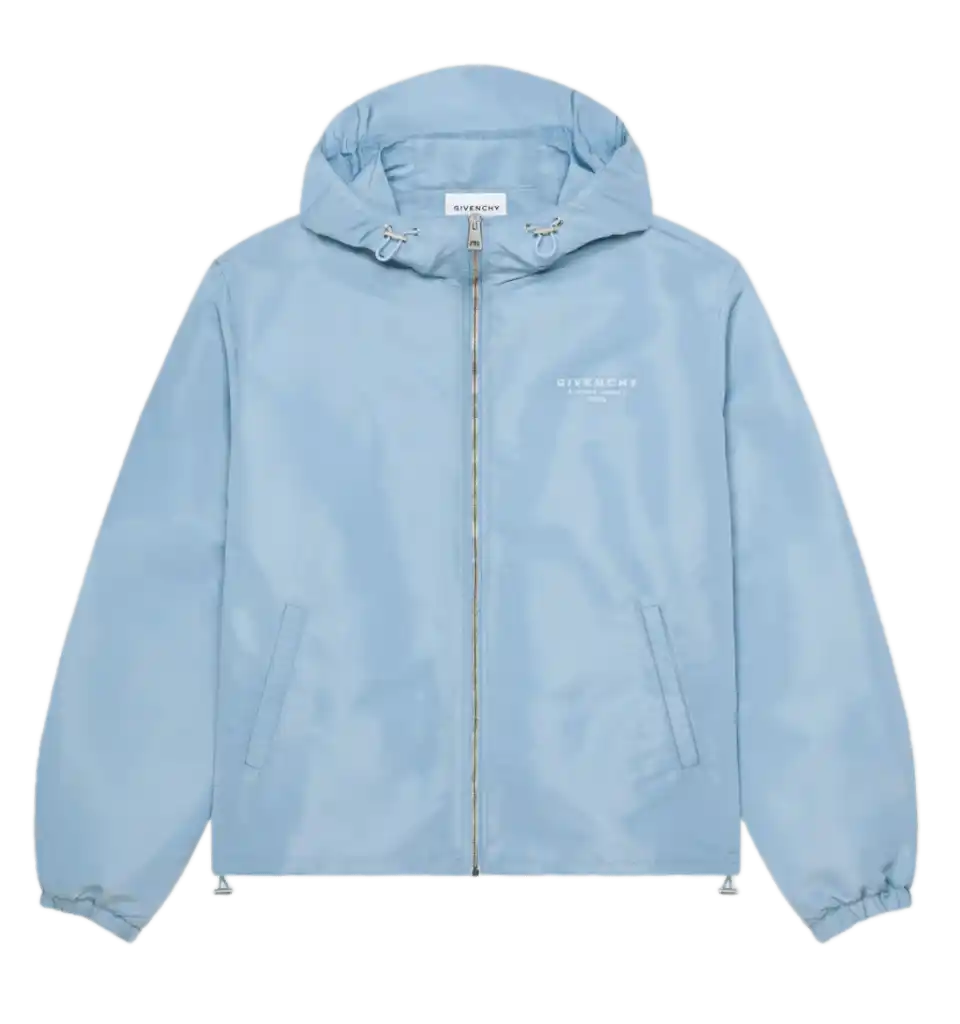 Givenchy Windbreaker in Polyfaille With Givenchy Stamp Embroidery - Pale Blue