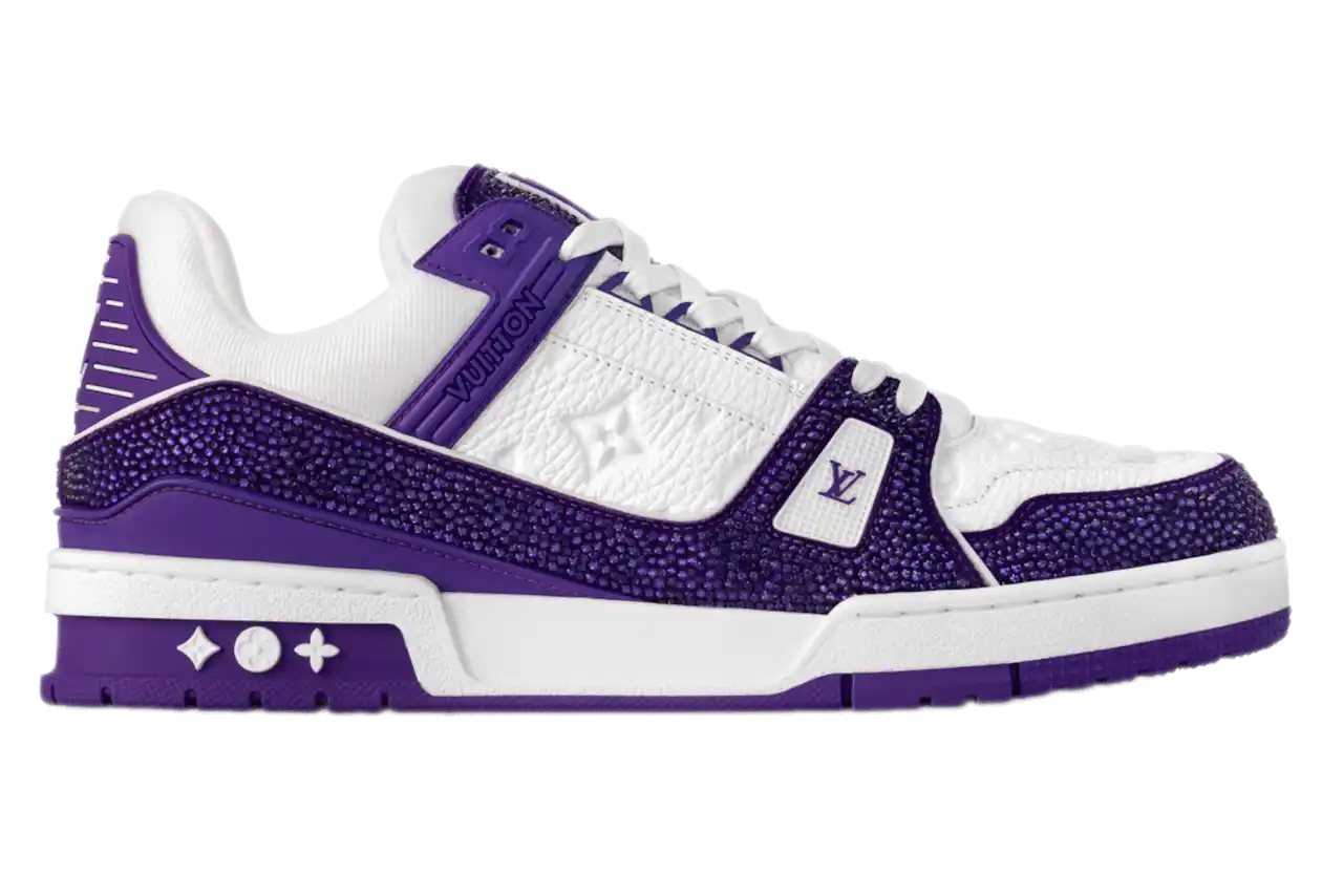 LV Trainer Sneaker Swarovski Crystals - Purple