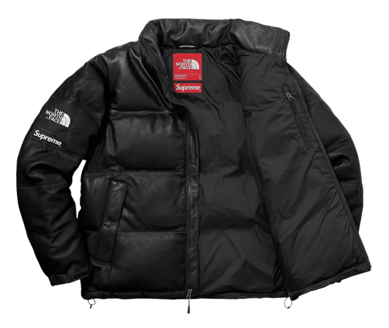 Supreme The North Face Leather Nuptse Jacket - Black