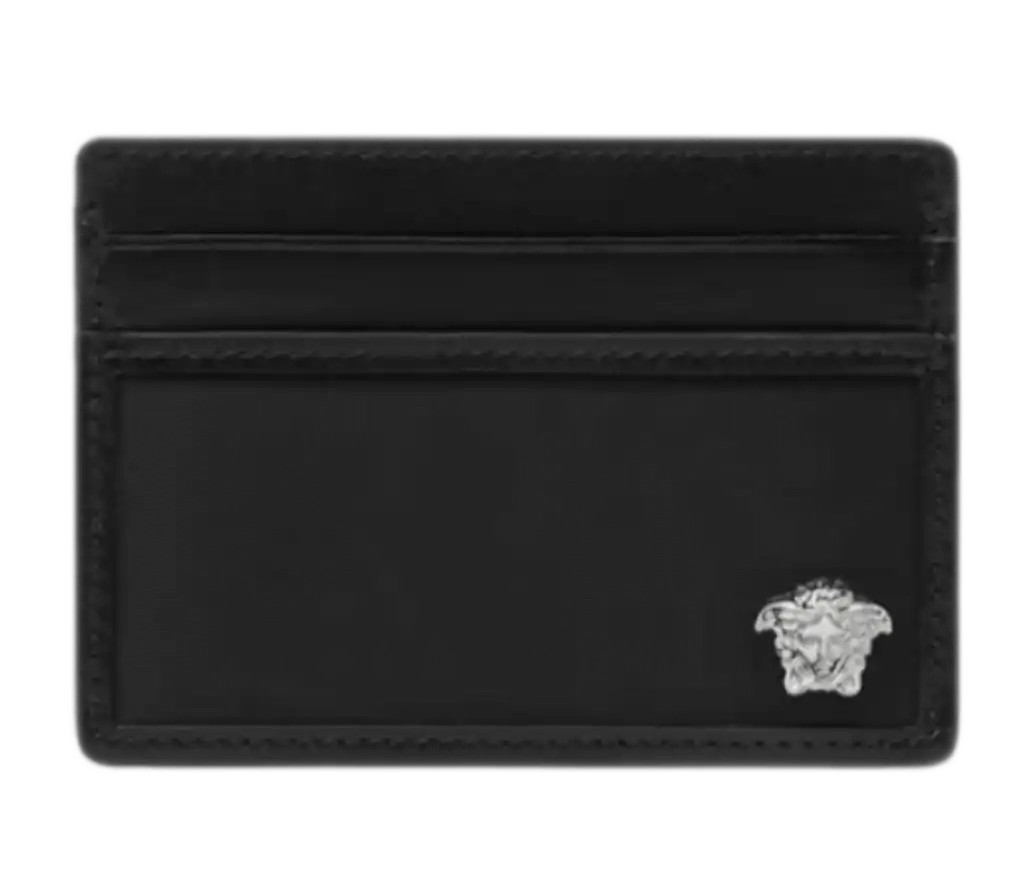Versace La Medusa Nylon Card Holder - Black
