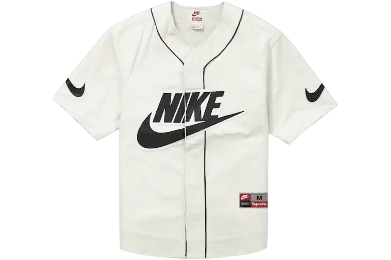 Supreme Nike Leather Baseball Jersey - White