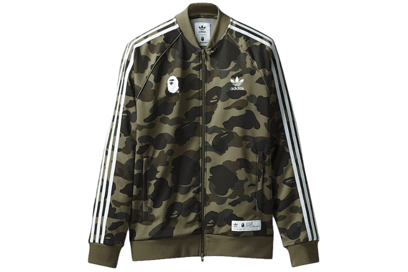 BAPE x adidas adicolor Track Top - Olive Cargo