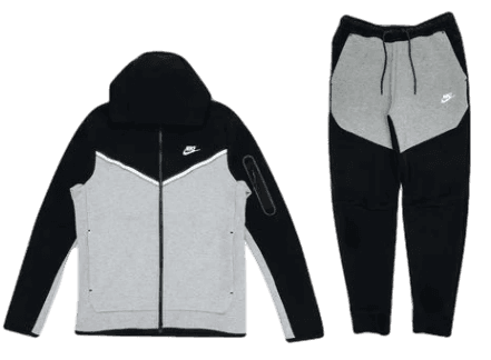 Nike Sportswear Tech Fleece Full Zip Hoodie & Joggers Set - Black/Dark Grey Heather/White
