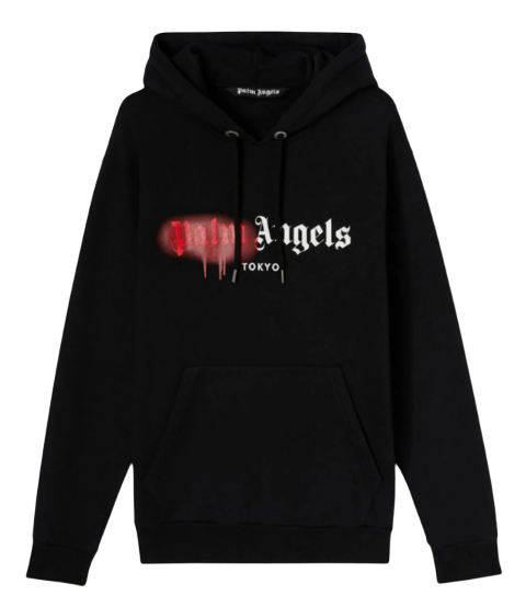 Palm Angels Tokyo Sprayed Hoodie - Black/Red