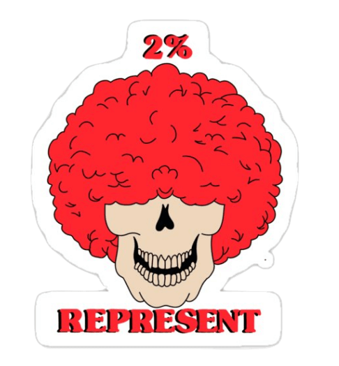 Represent Skull Sticker